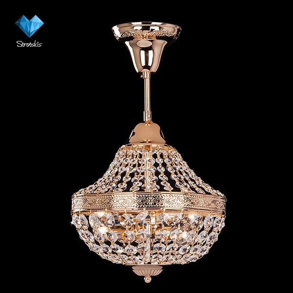 Потолочная люстра Eurosvet 10023 10023/4 золото/прозрачный хрусталь Strotskis