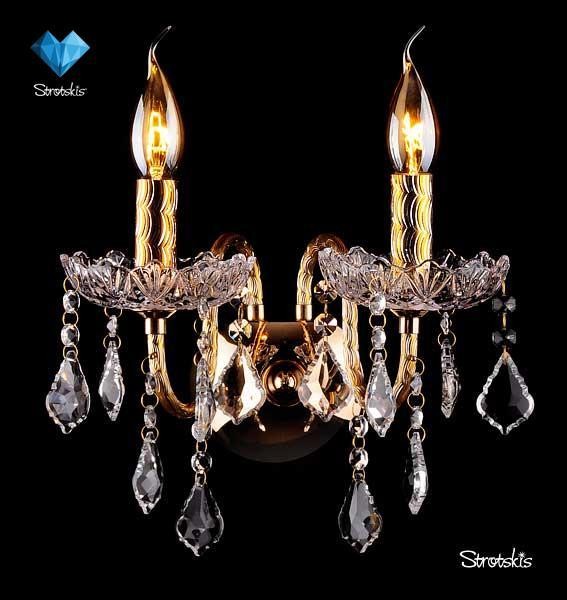 Настенное бра Eurosvet 3131 3131/2 золото/прозрачный хрусталь Strotskis