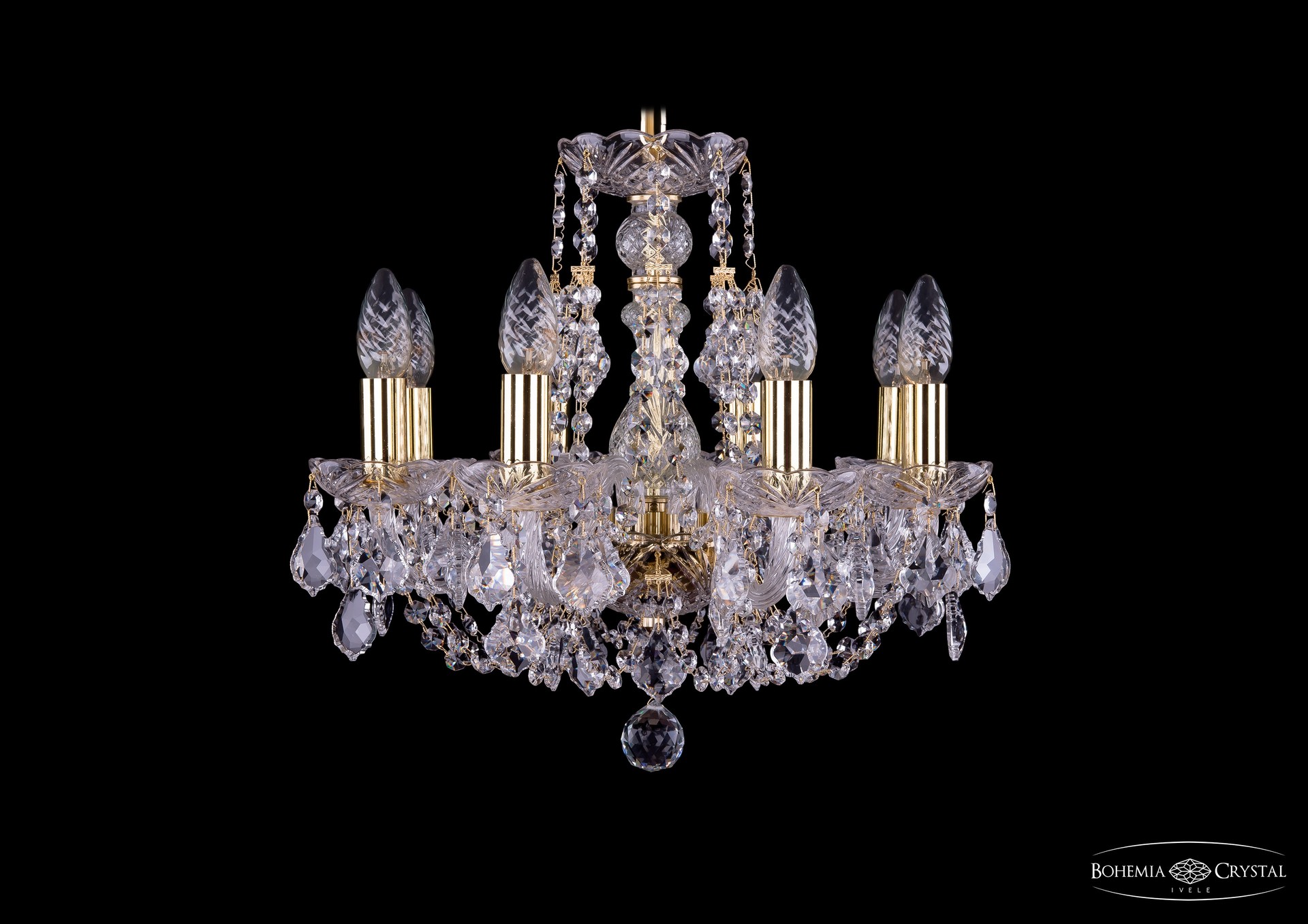 Подвесная хрустальная люстра 1406 Bohemia 1406/8/141 G Leafs