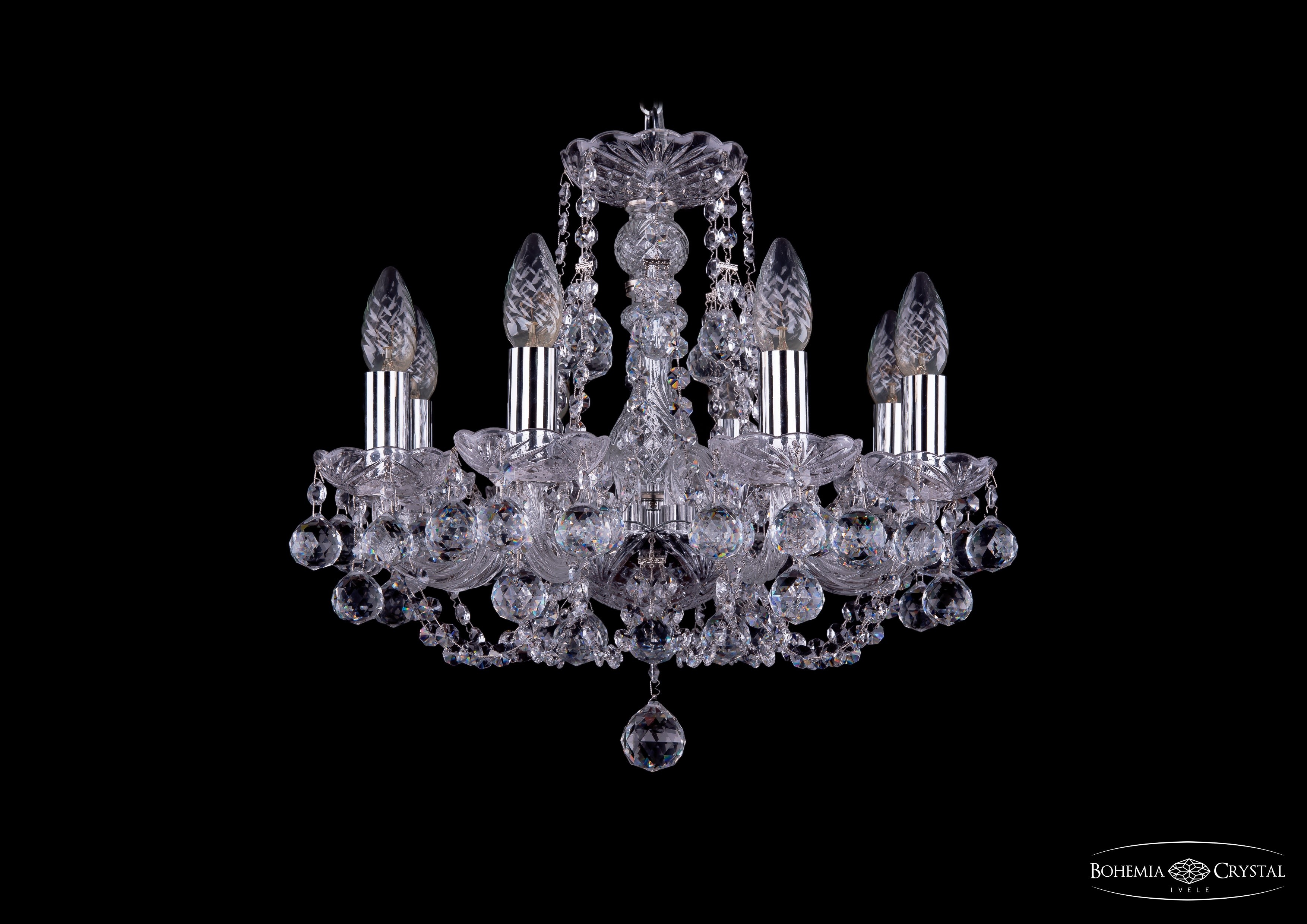Подвесная хрустальная люстра 1406 Bohemia 1406/8/141 Ni Balls