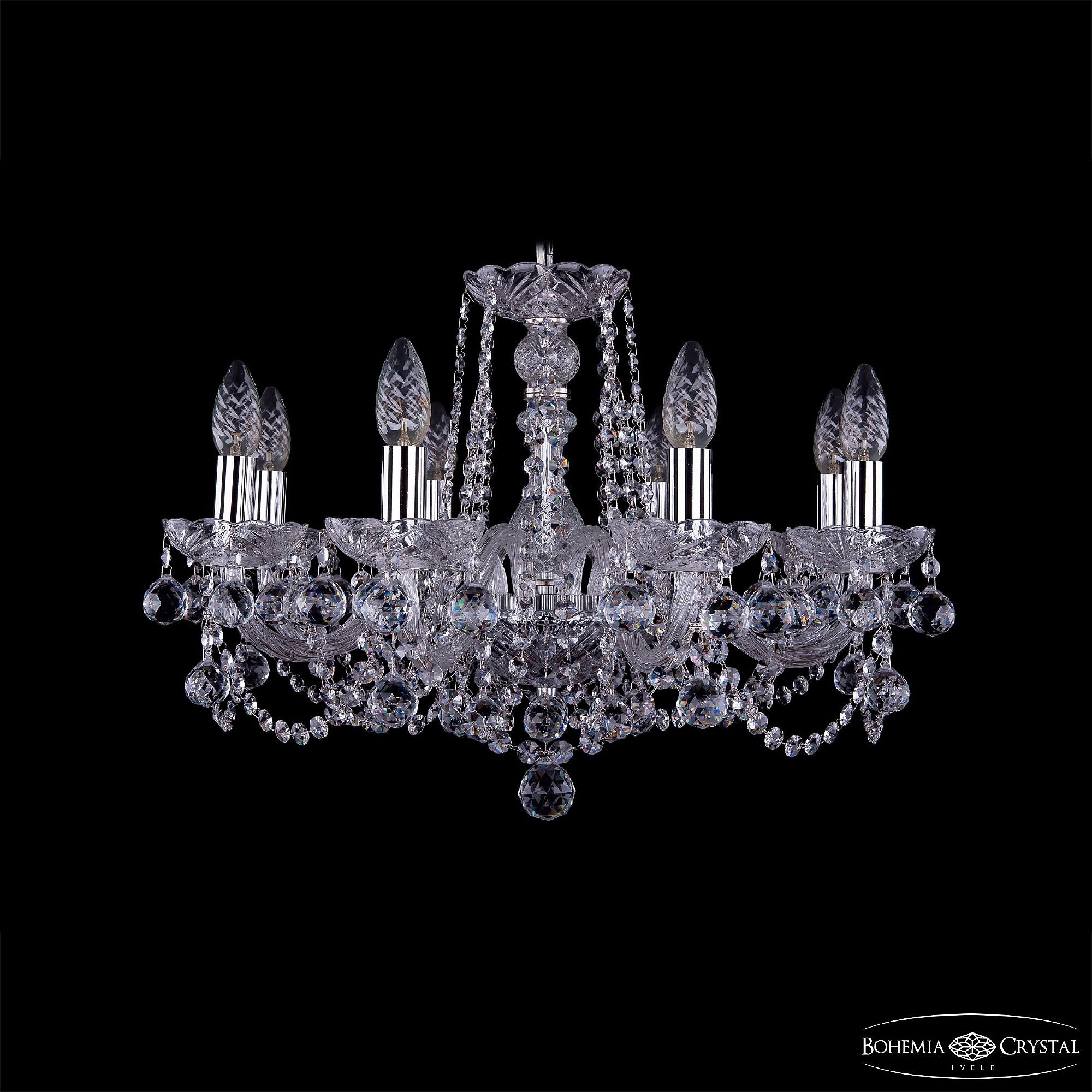 Подвесная хрустальная люстра 1402 Bohemia 1402/8/195 Ni Balls