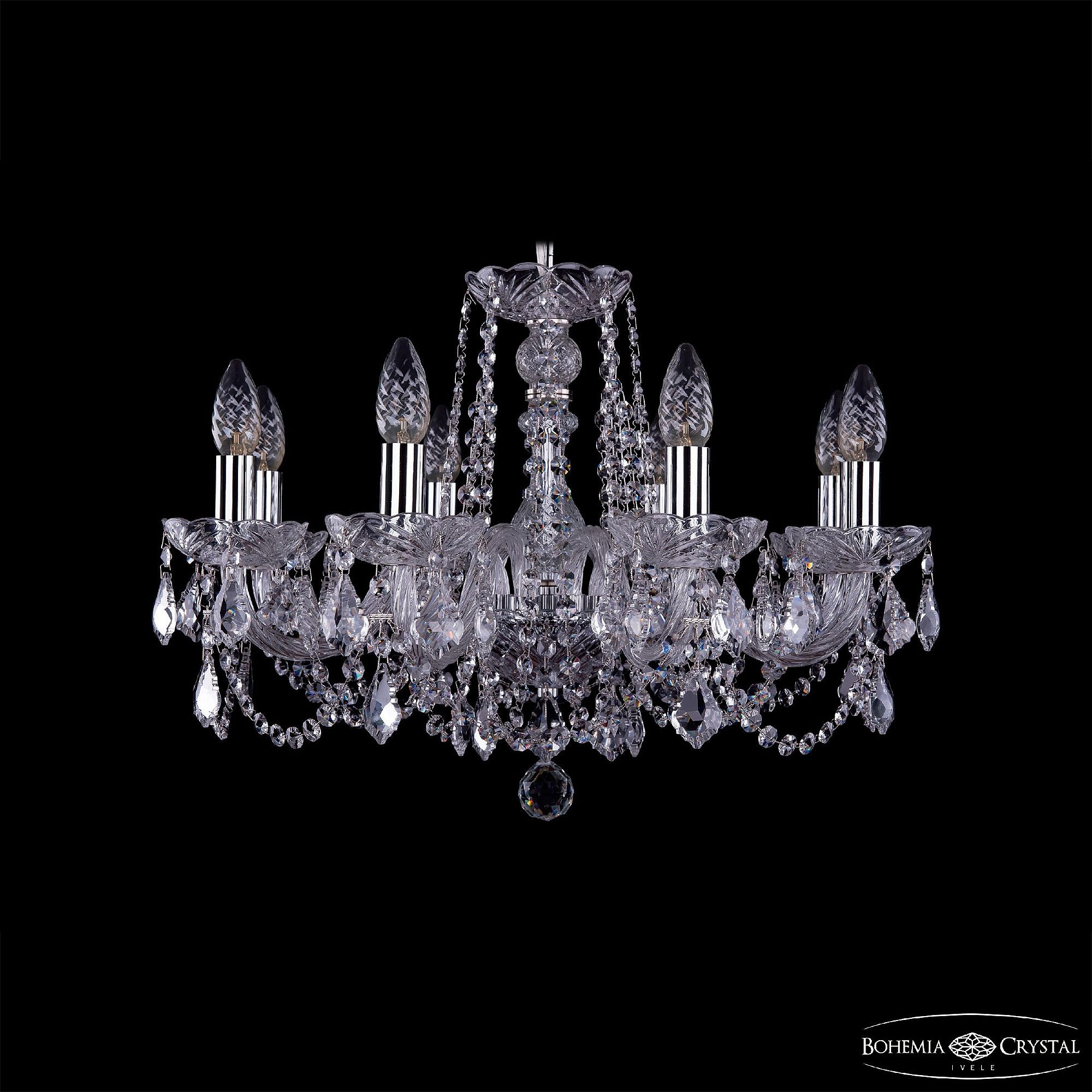 Подвесная хрустальная люстра 1402 Bohemia 1402/8/195 Ni Leafs