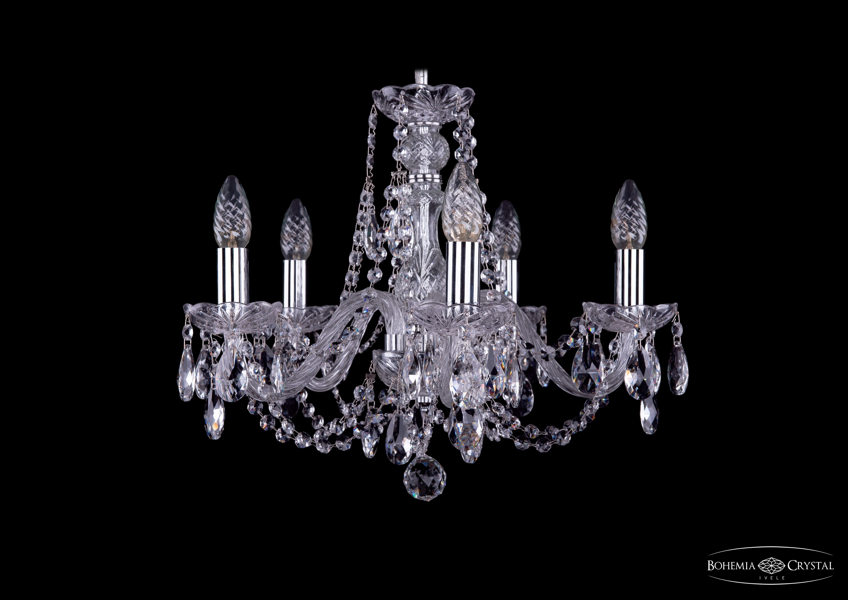Подвесная хрустальная люстра 1406 Bohemia 1406/5/160 Ni