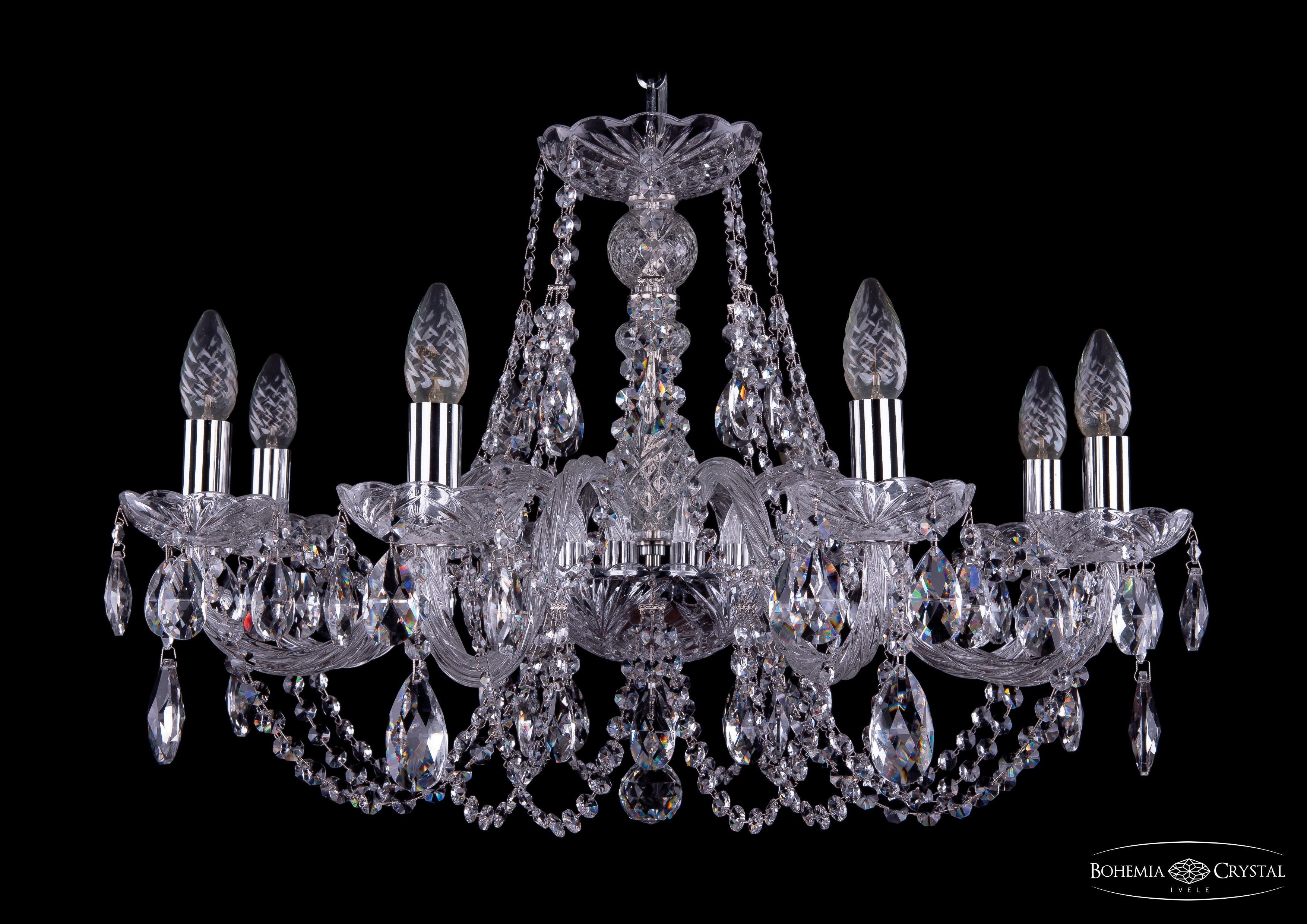 Подвесная хрустальная люстра 1406 Bohemia 1406/8/240 Ni