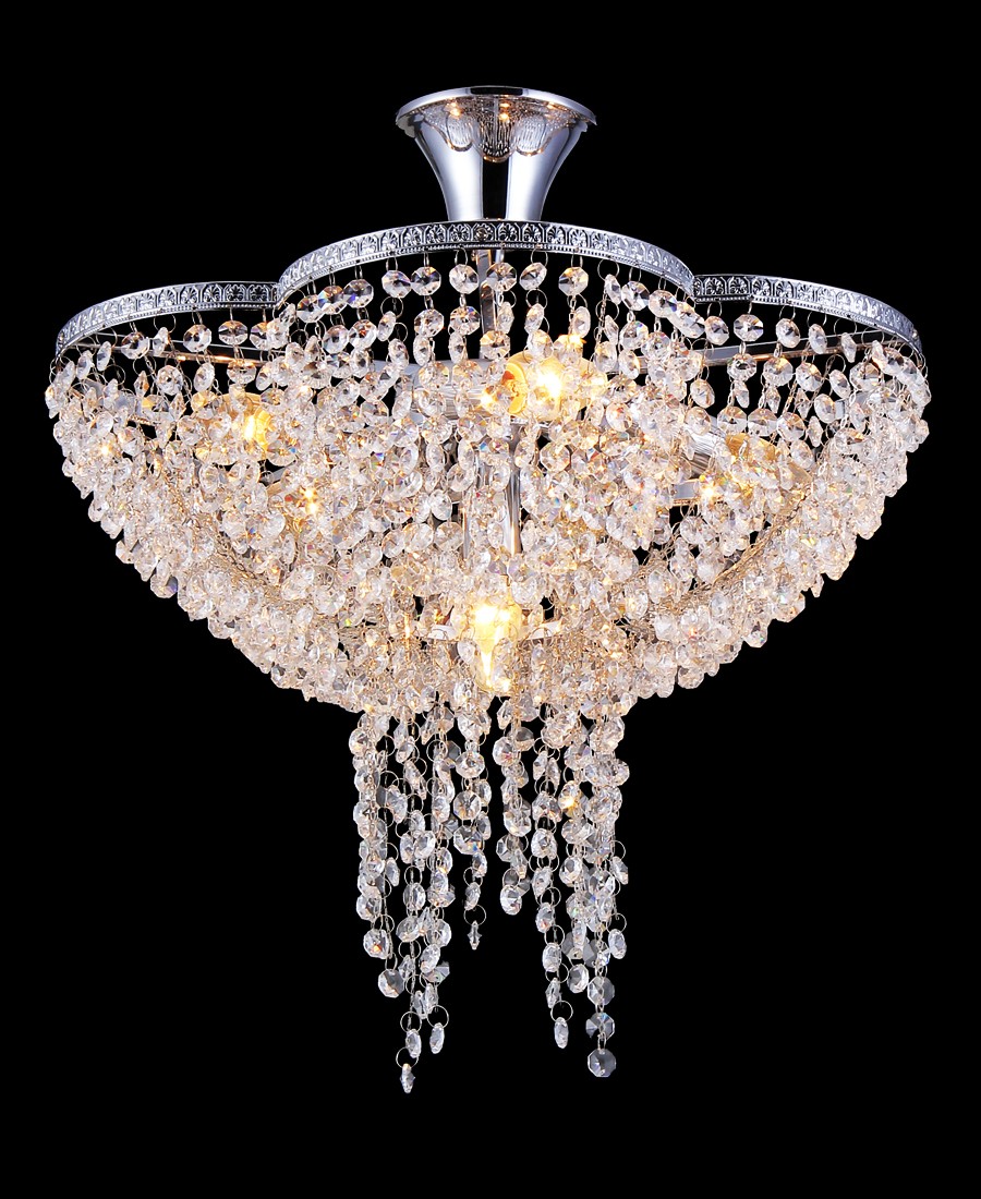 Потолочная хрустальная люстра Natali Kovaltseva Imperiale IMPERIALE 11425/5+1C CHROME