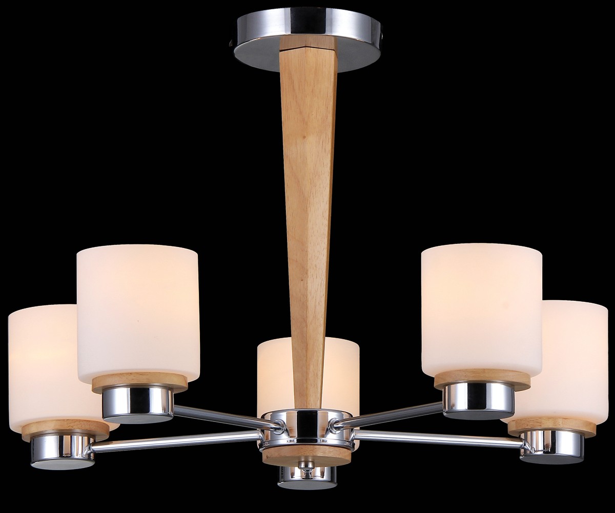 Потолочная люстра Natali Kovaltseva LISBOA LISBOA 11399/5C CHROME, OAK