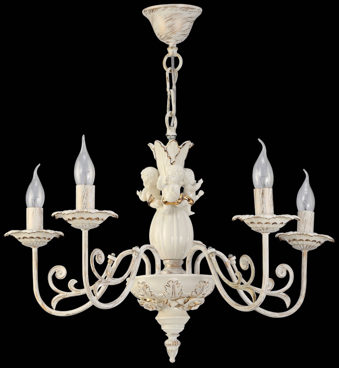 Подвесная люстра Natali Kovaltseva SOUL SOUL 11375/5С WHITE GOLD, CERAMIC