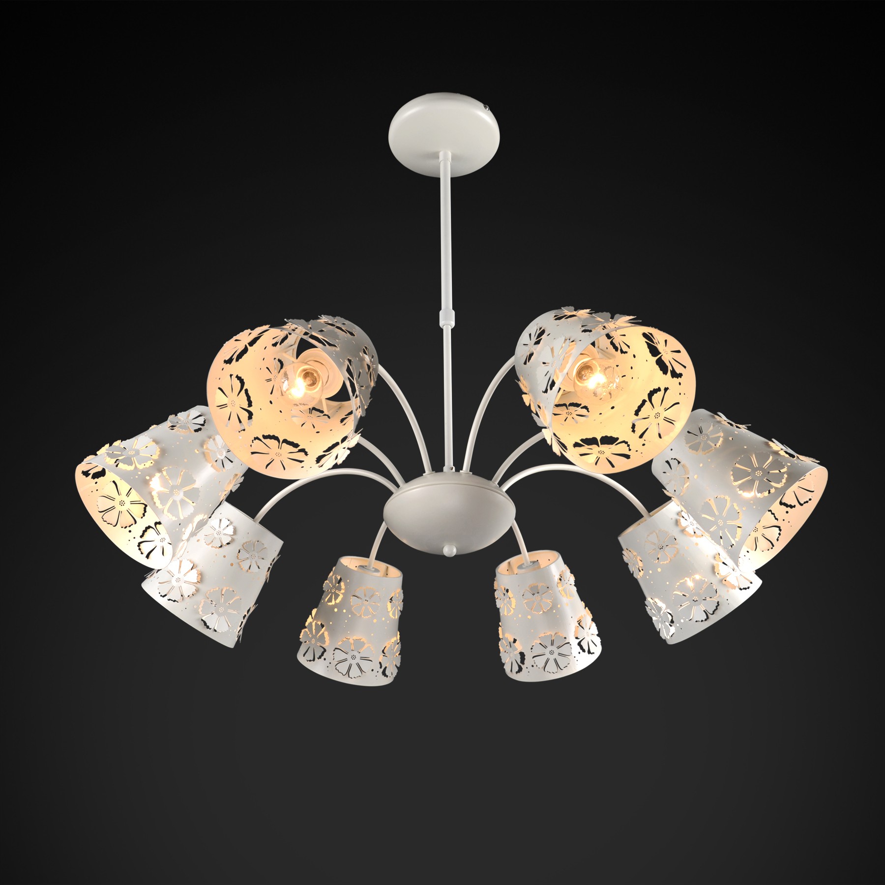 Люстра на штанге Максисвет 1-4961-8-WH E14