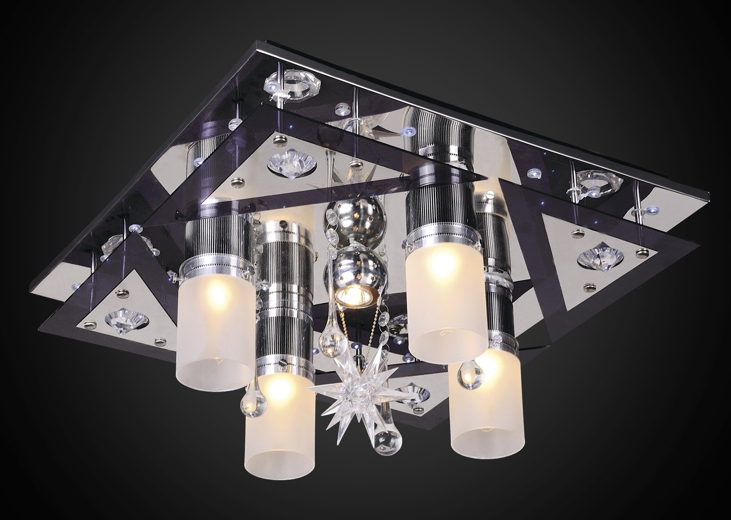 Потолочная люстра Максисвет 0141 1-0141-5-CR+BK-LED Y Е27+MR11