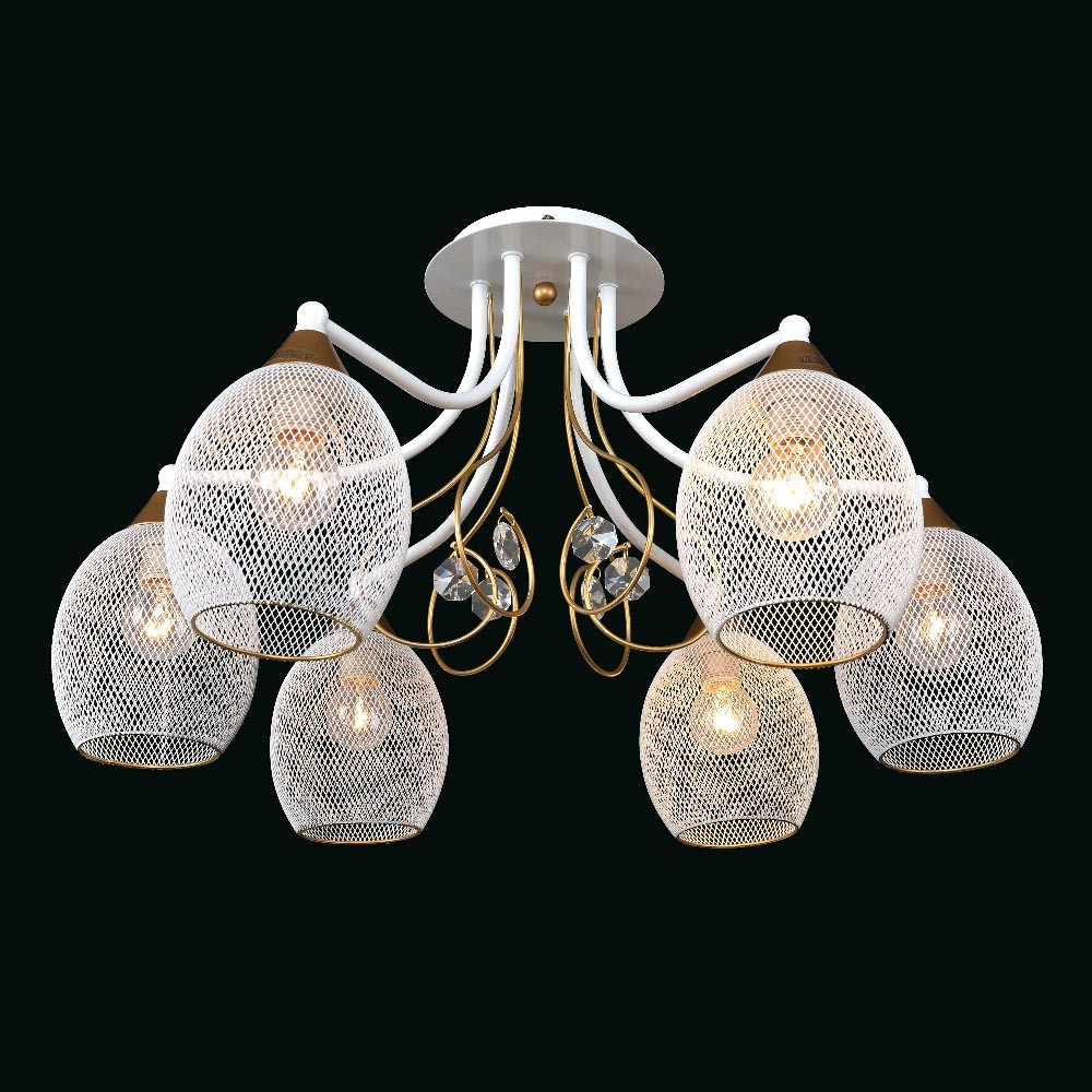 Потолочная люстра Максисвет 8570 1-8570-6-WH+GL Е14