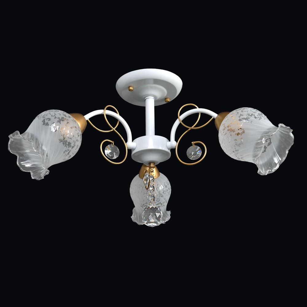 Потолочная люстра Максисвет 8820 1-8820-3-WH+GL E14