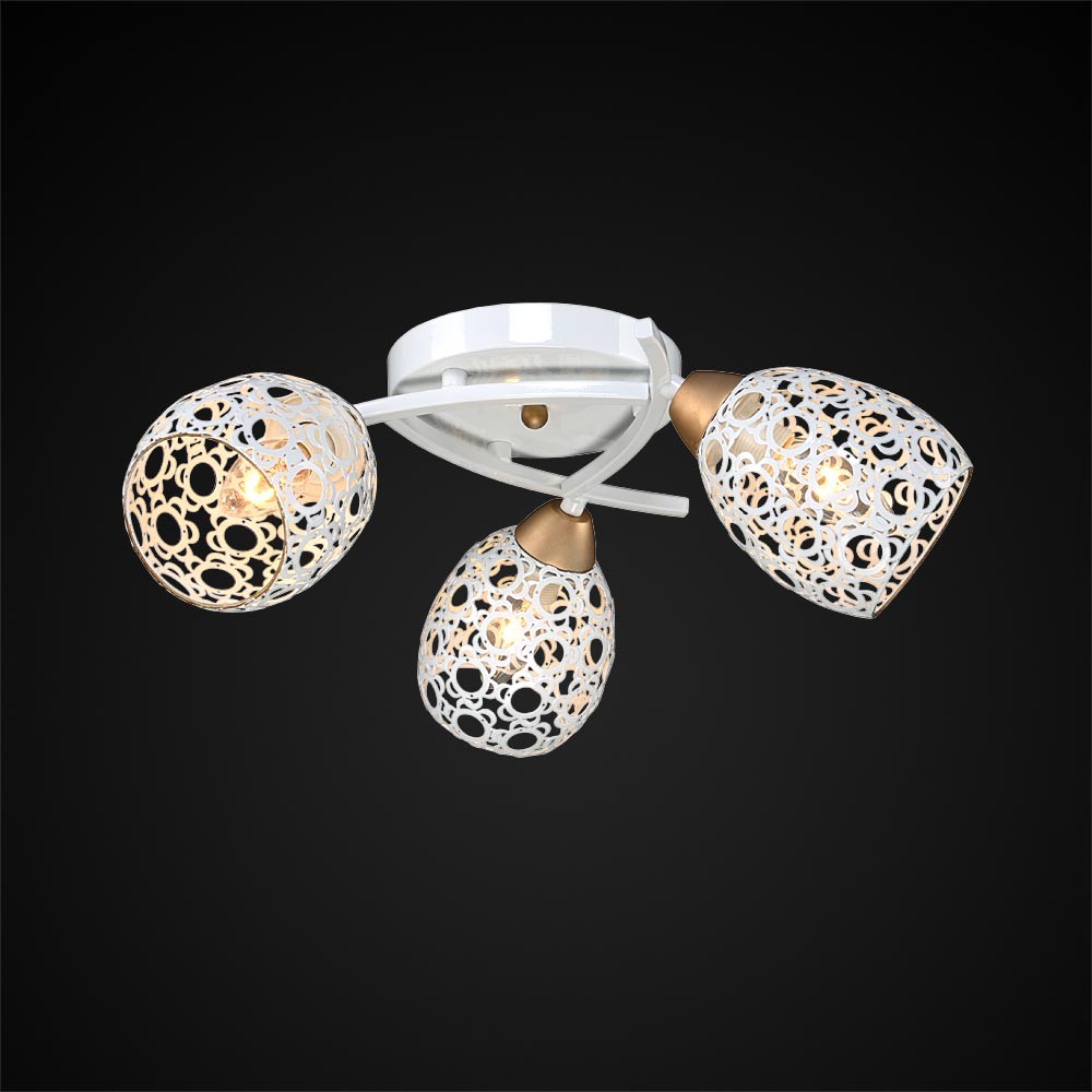 Потолочная люстра Максисвет 9350 1-9350-3-WH+GL E27