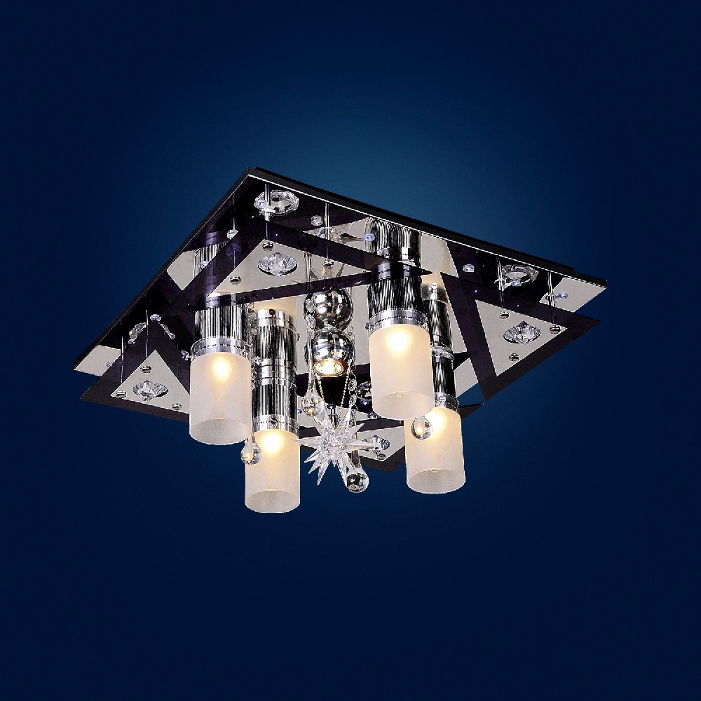 Потолочная люстра с пультом 0141 Максисвет 1-0141-5-CR+BK-LED Y Е27+G5.3