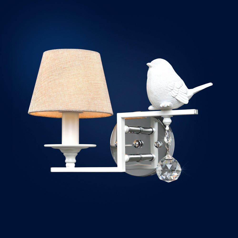 Бра с птичками 4900 3-4900-1-CR+WH E14 Максисвет