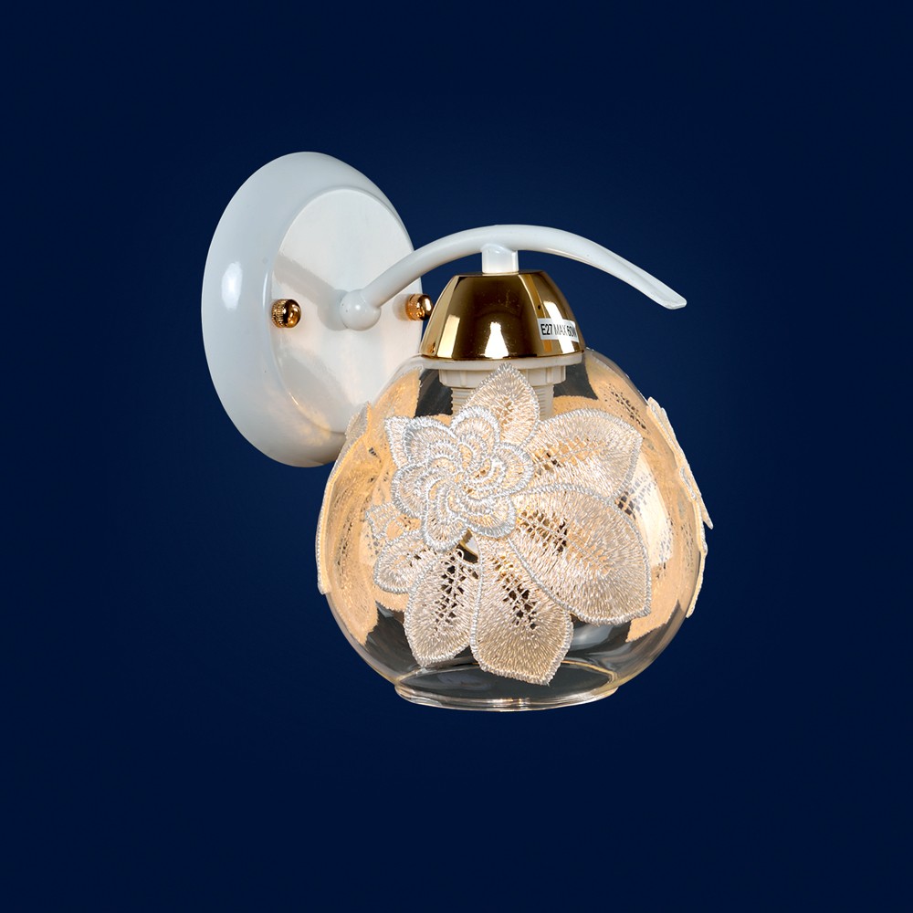 Бра с цветочками 8690 3-8690-1-WH+FG E27 Максисвет