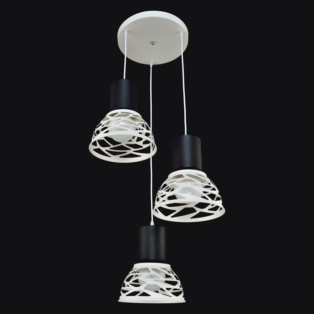 Светильник подвесной Максисвет 2-4980-3-WH+BK E27