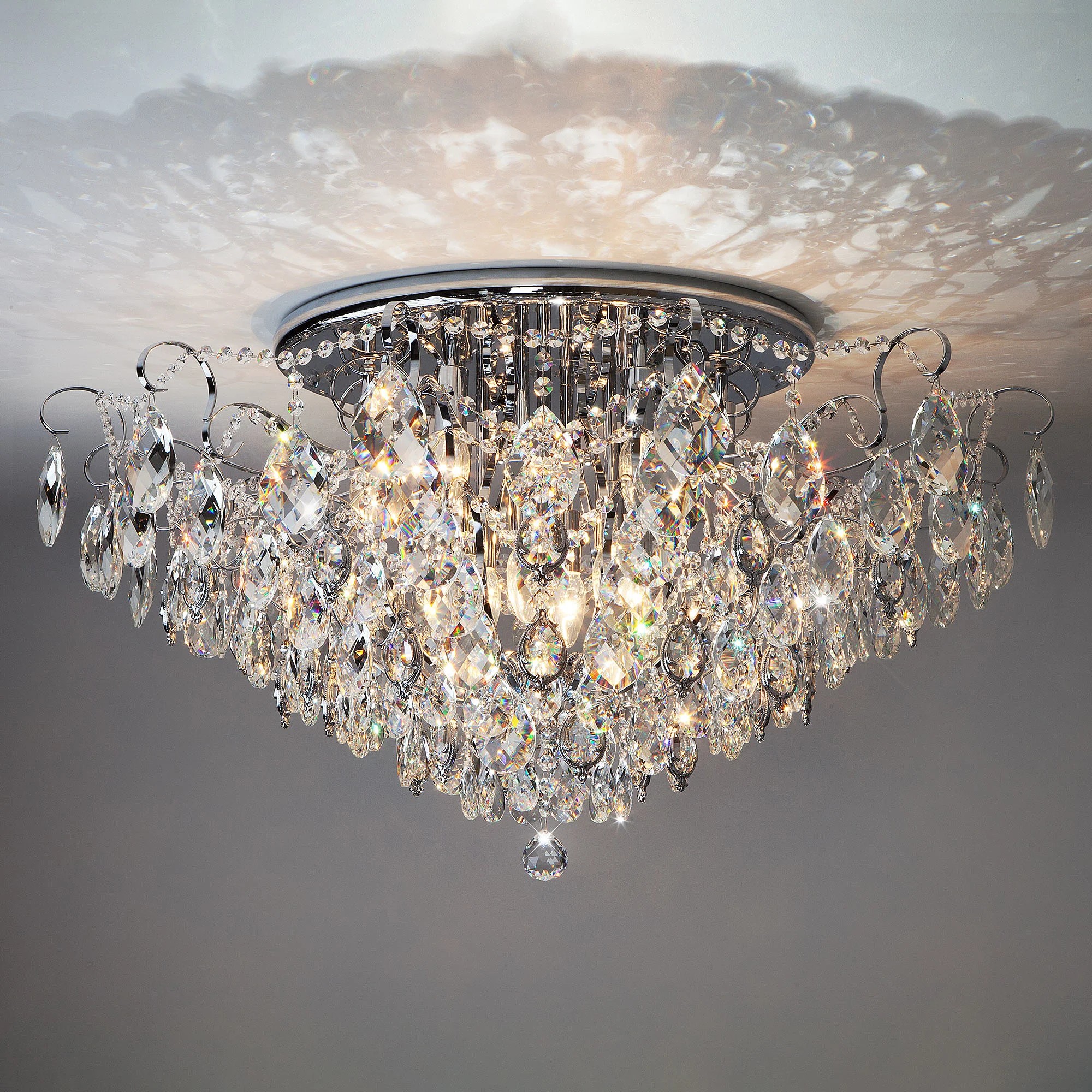 Потолочная хрустальная люстра Eurosvet Crystal 10081/12 хром/прозрачный хрусталь Strotskis
