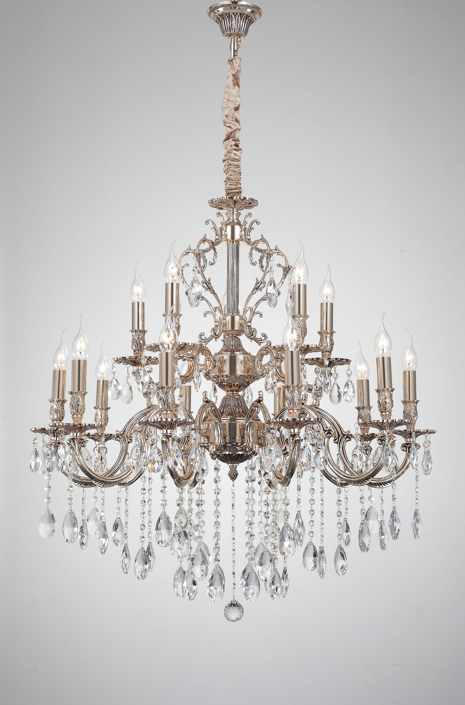 Подвесная хрустальная люстра Barletta Lucia Tucci BARLETTA 1730.15 coffe gold