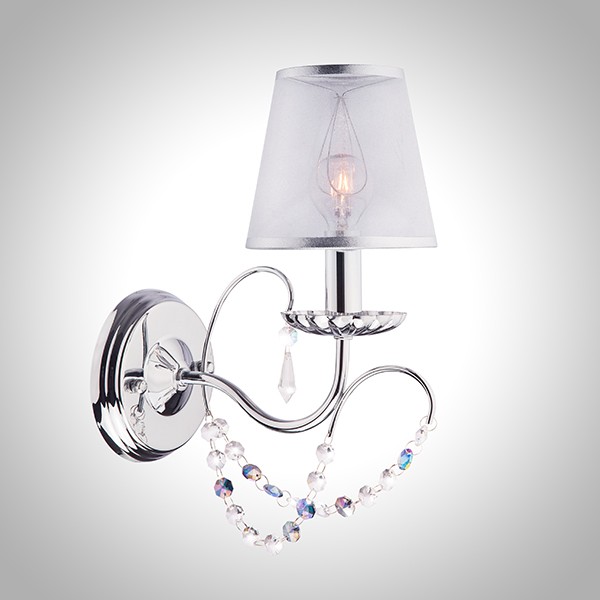 Настенное бра Eurosvet Gloria 10069/1 хром/прозрачный хрусталь Strotskis
