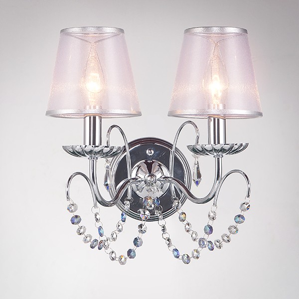 Настенное бра Eurosvet Gloria 10069/2 хром/прозрачный хрусталь Strotskis