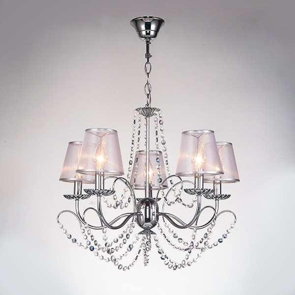 Подвесная люстра Eurosvet Gloria 10069/5 хром/прозрачный хрусталь Strotskis