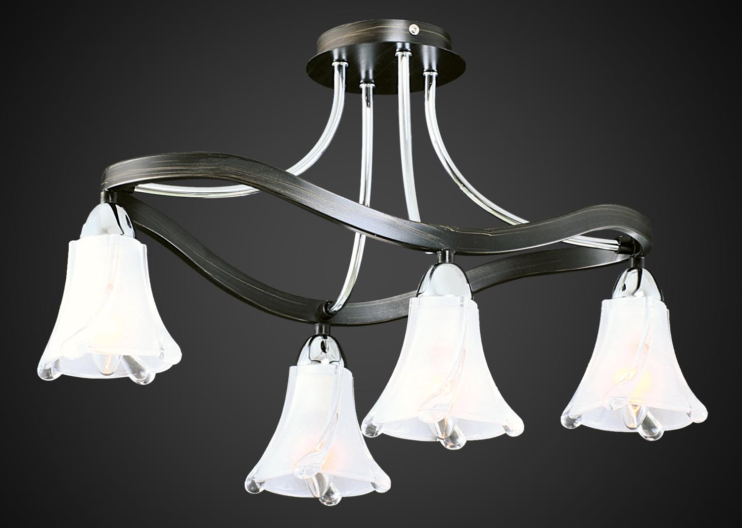 Потолочная люстра Максисвет 01003 01003/4 CR+DARK WENGUE