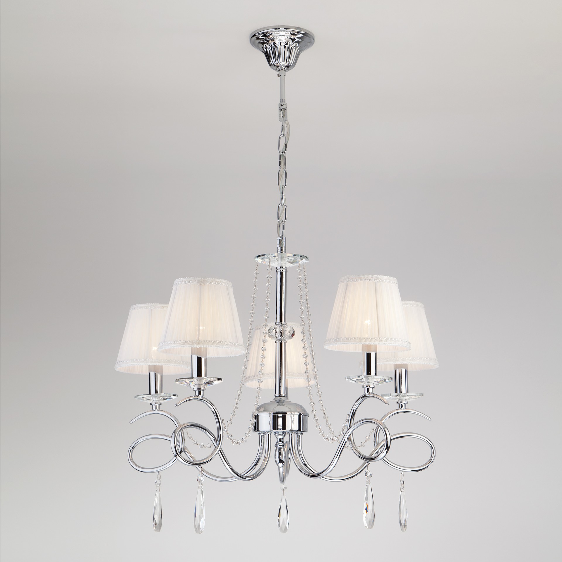 Подвесная люстра Eurosvet Loris 10082/5 хром/прозрачный хрусталь Strotskis