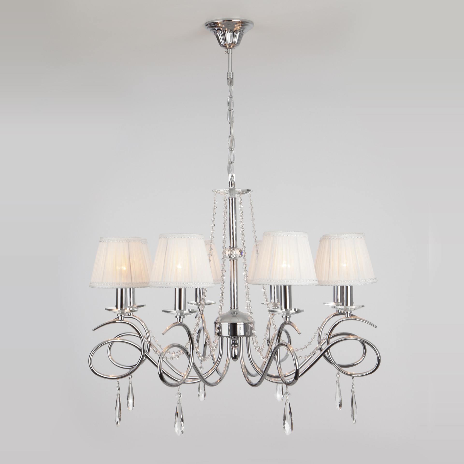 Подвесная люстра Eurosvet Loris 10082/8 хром/прозрачный хрусталь Strotskis