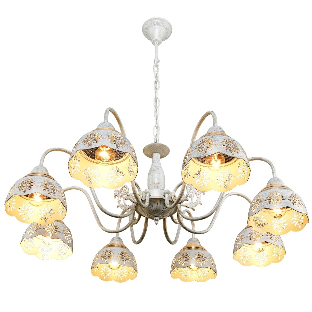 Подвесная люстра Максисвет 2-4153-8-WH+PG E14