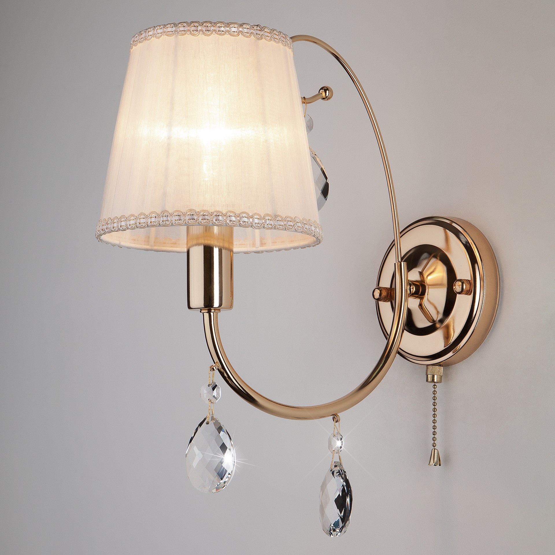 Настенное бра Eurosvet Emiliana 10087/1 золото/прозрачный хрусталь Strotskis