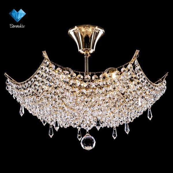 Потолочная люстра Eurosvet 10033 10033/6 золото/прозрачный хрусталь Strotskis