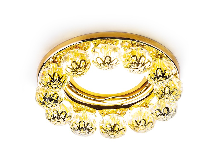 Встраиваемый светильник Ambrella Crystal K203 CL/G