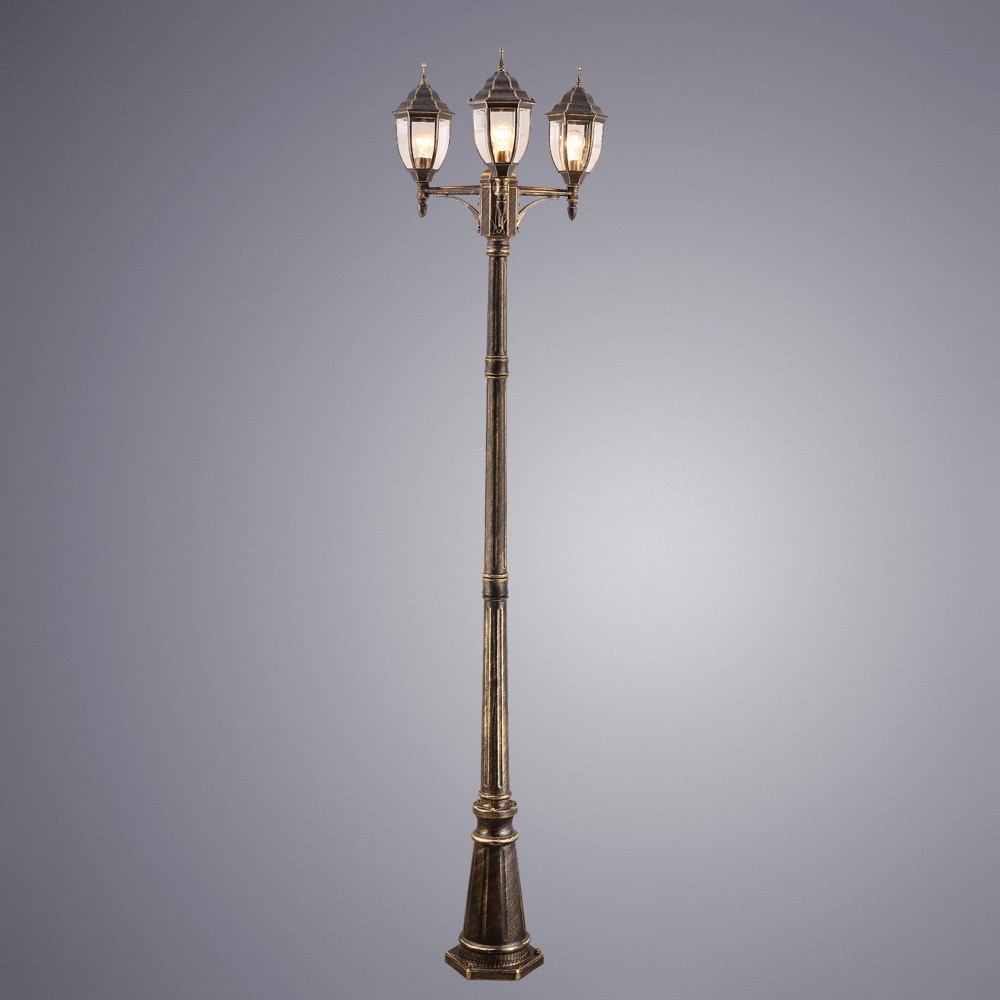 Столб фонарный уличный Arte Lamp Pegasus A3151PA-3BN