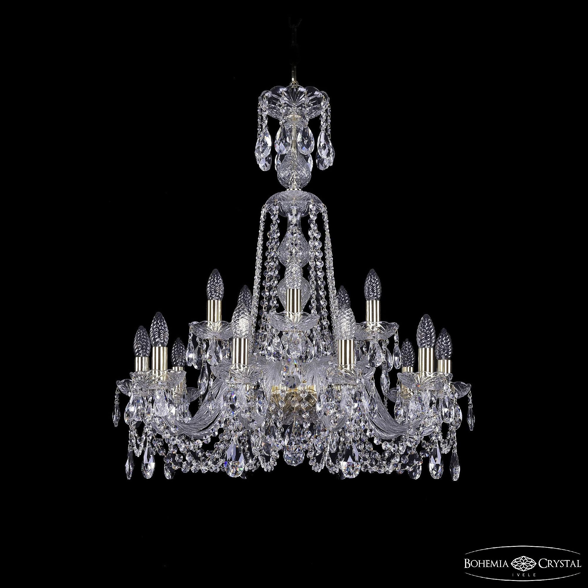 Подвесная хрустальная люстра 1402 Bohemia 1402/10+5/240/XL-77 G
