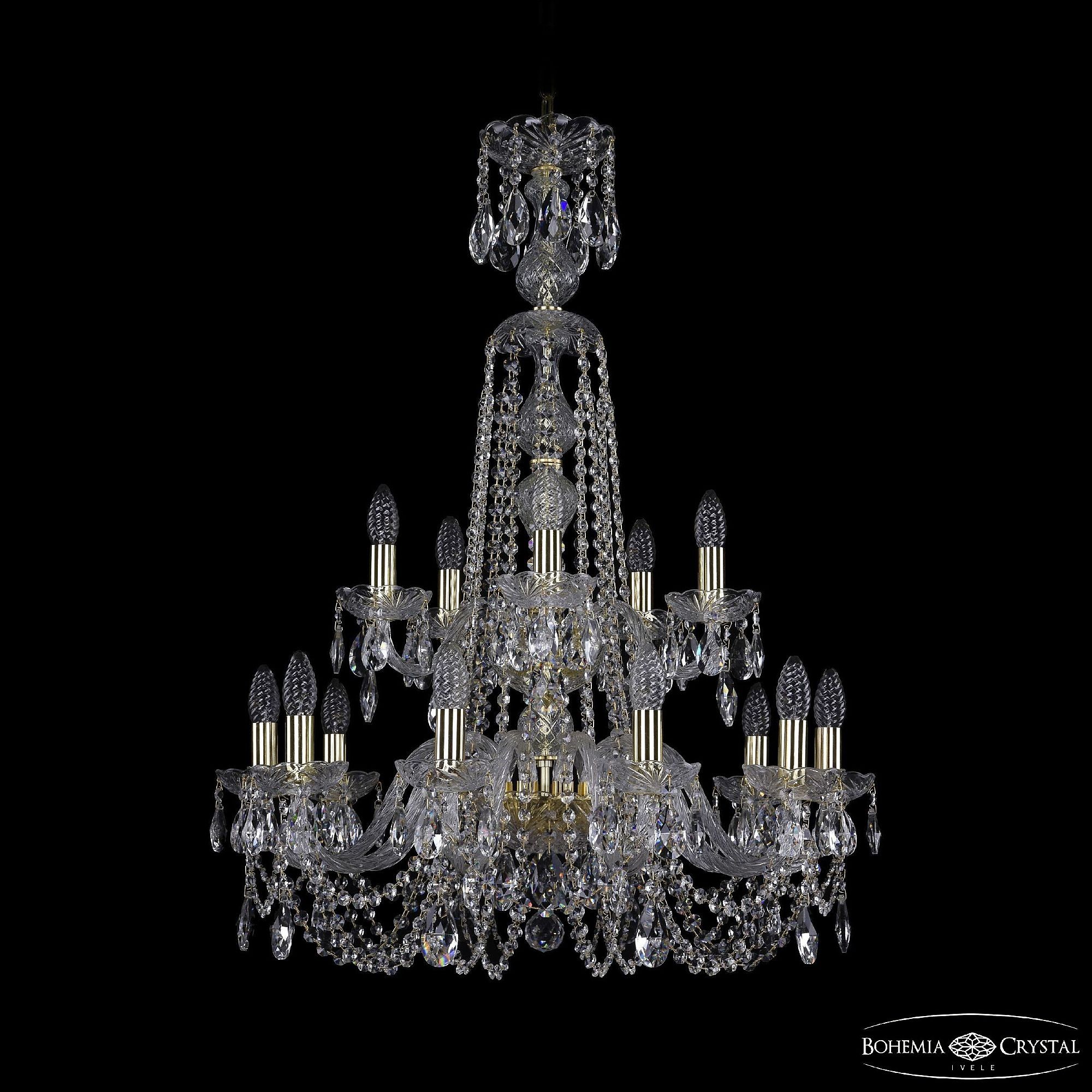 Подвесная хрустальная люстра 1402 Bohemia 1402/10+5/240/XL-90/2d G