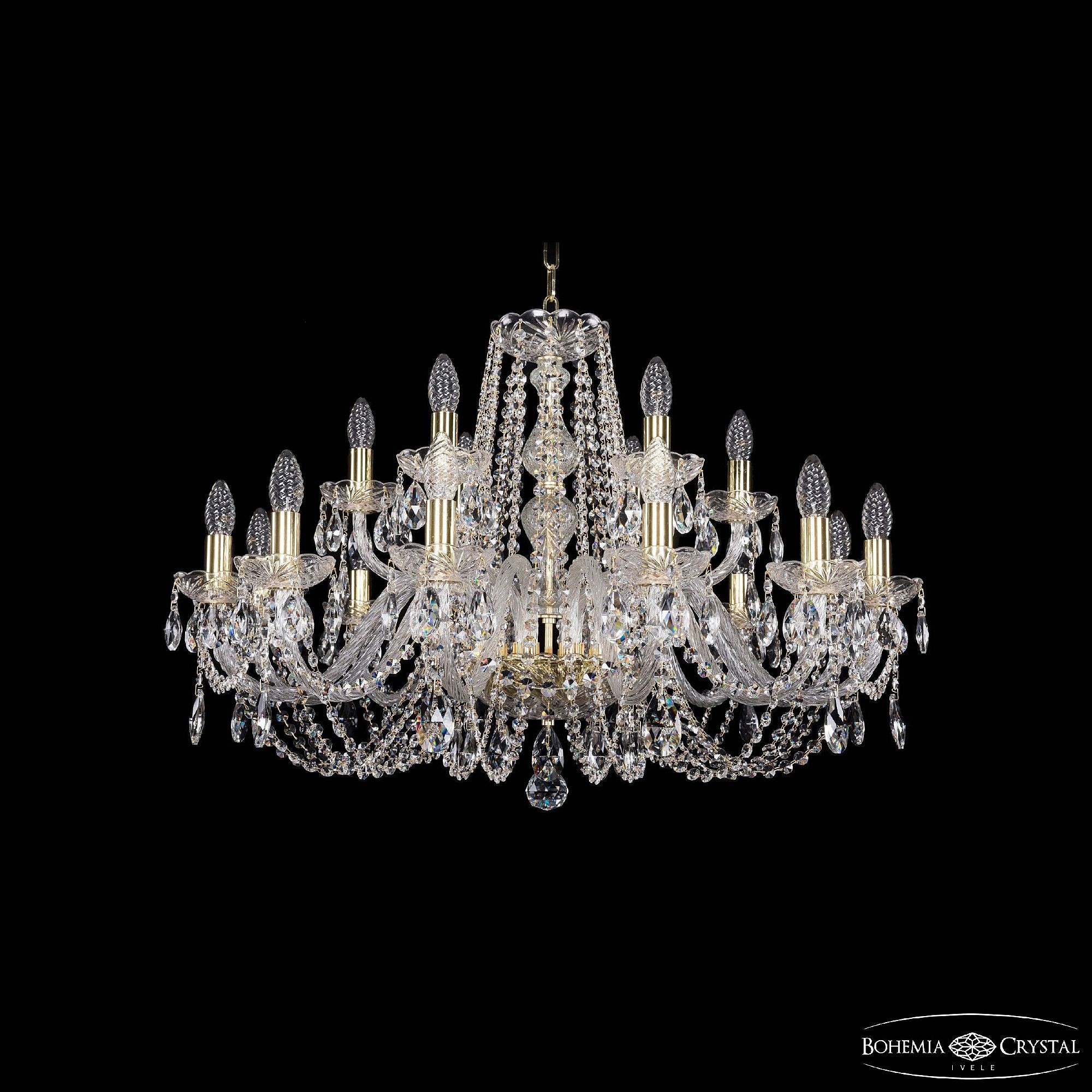 Подвесная хрустальная люстра 1402 Bohemia 1402/12+6/300 G