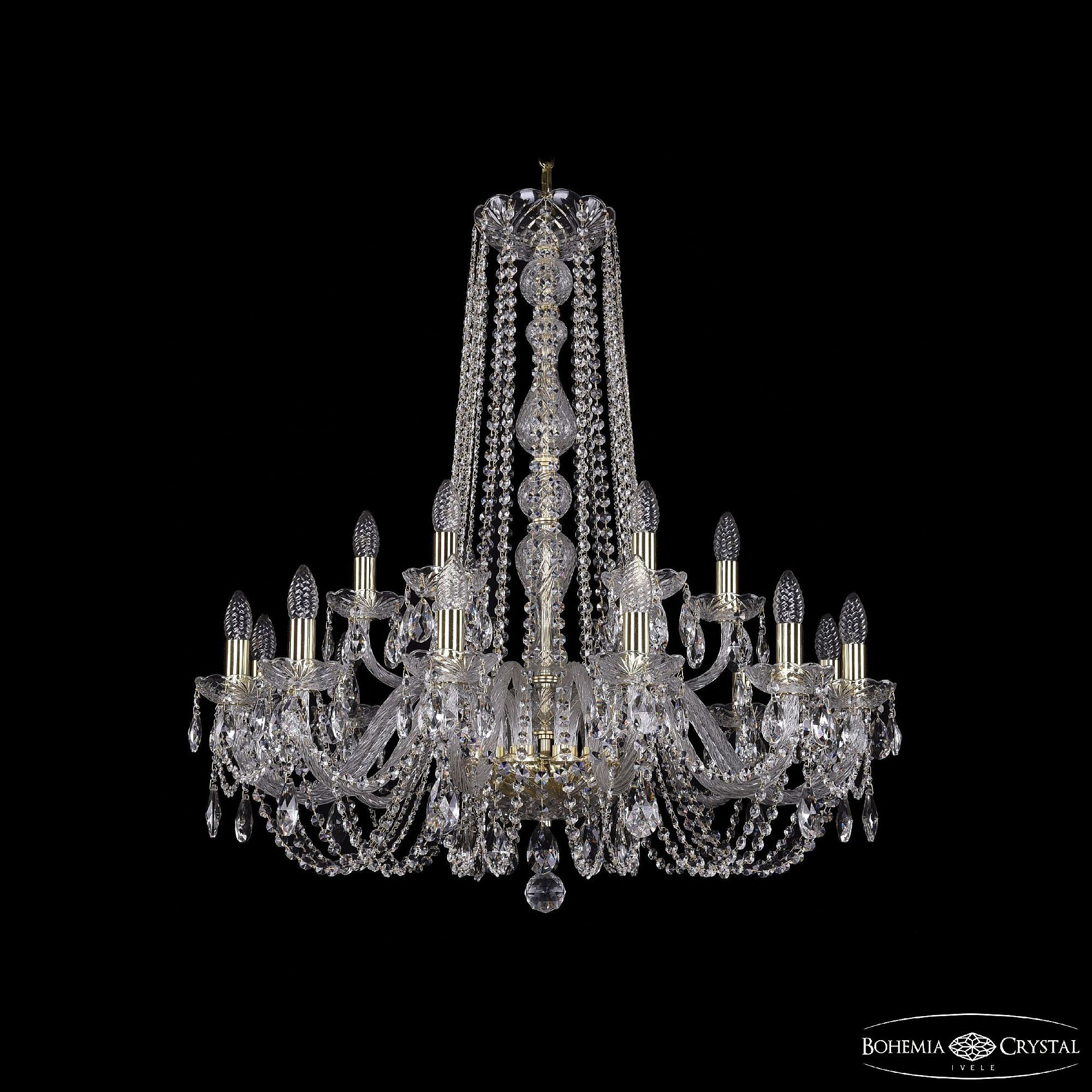 Подвесная хрустальная люстра 1402 Bohemia 1402/12+6/300/h-90 G