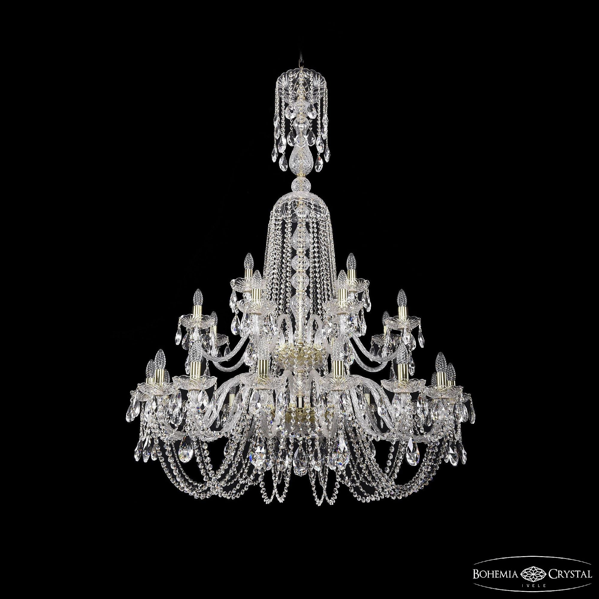 Подвесная хрустальная люстра 1402 Bohemia 1402/16+8+4/400/XL-160/2d G