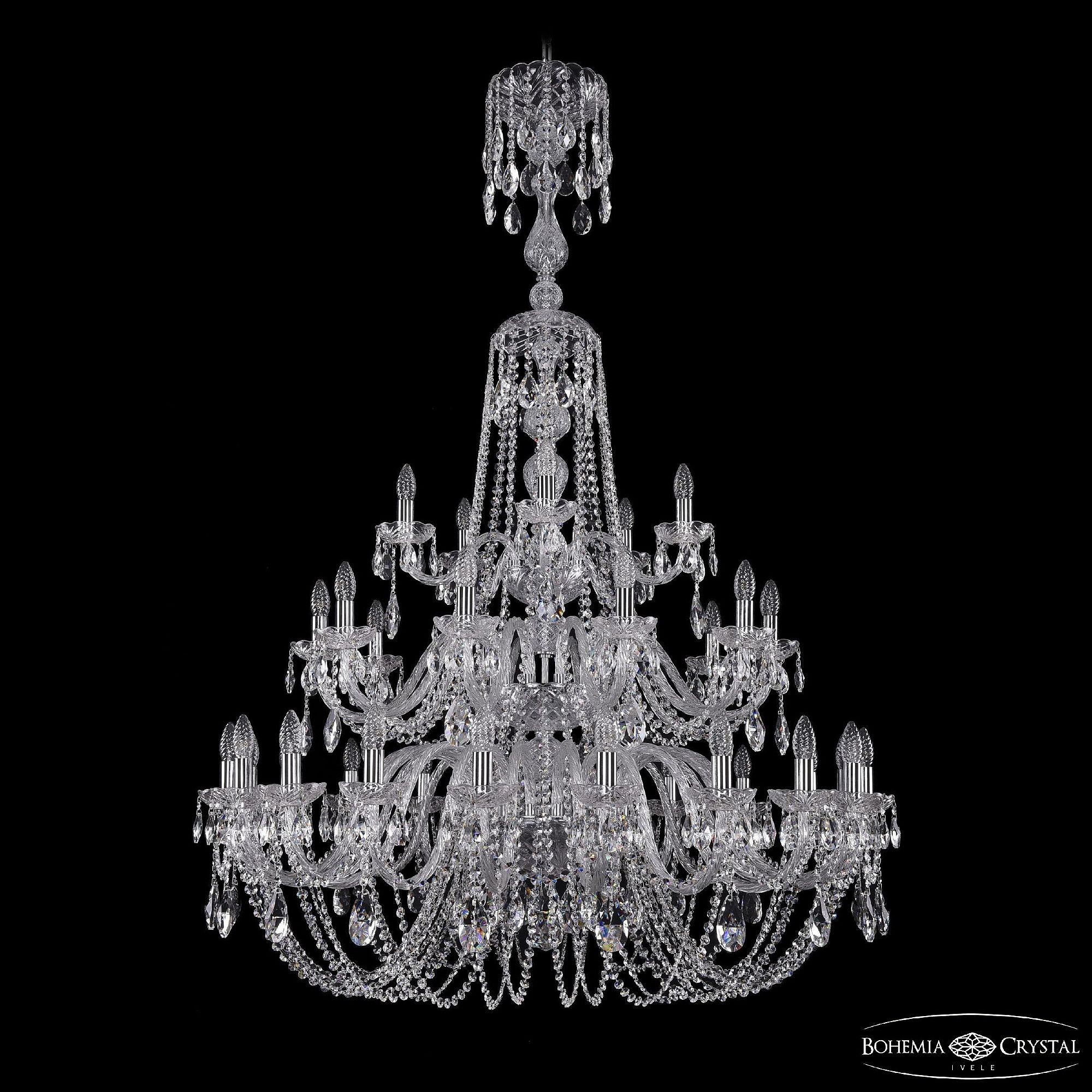 Подвесная хрустальная люстра 1402 Bohemia 1402/20+10+5/400/XL-158/3d Ni