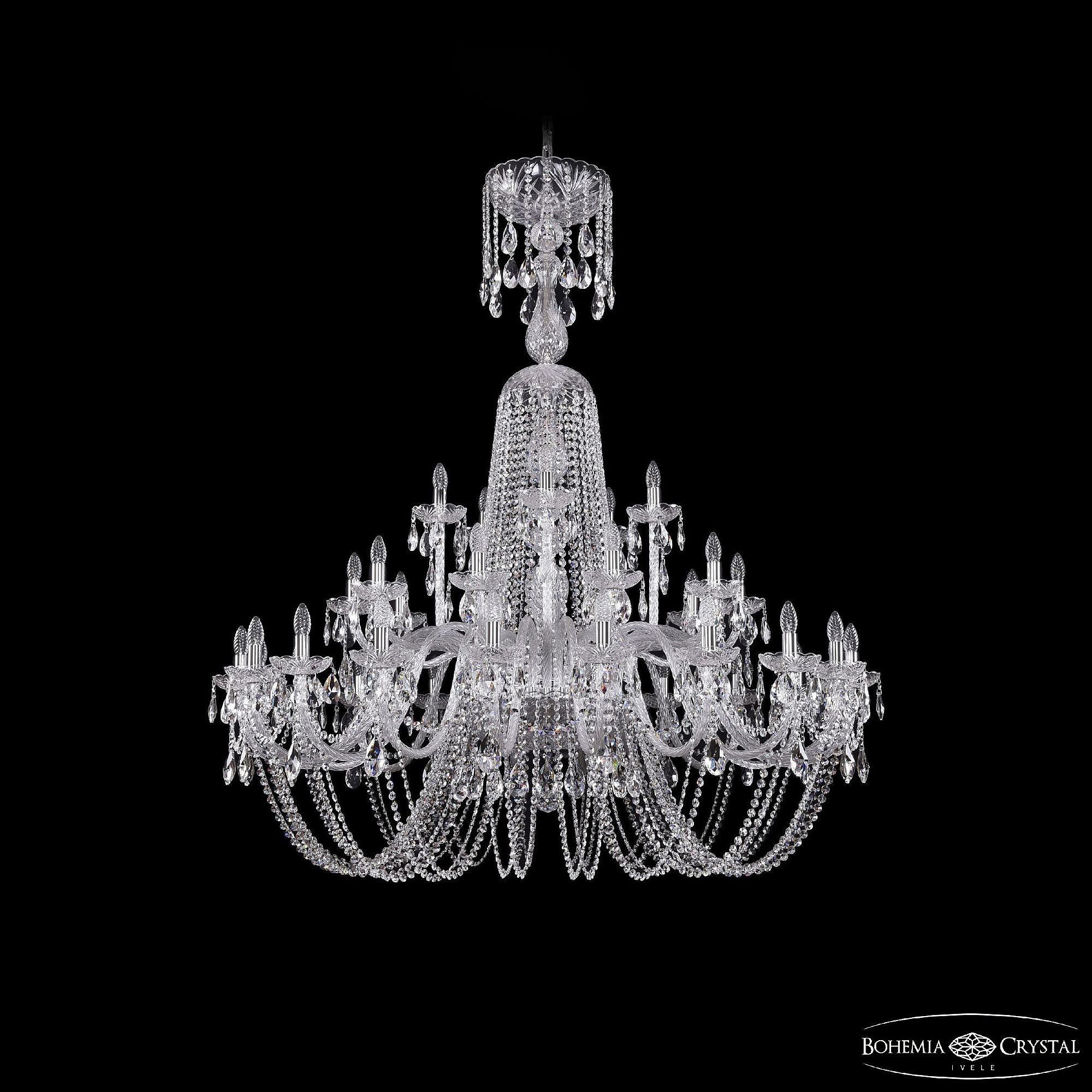 Подвесная хрустальная люстра 1402 Bohemia 1402/20+10+5/530/XL-165 Ni