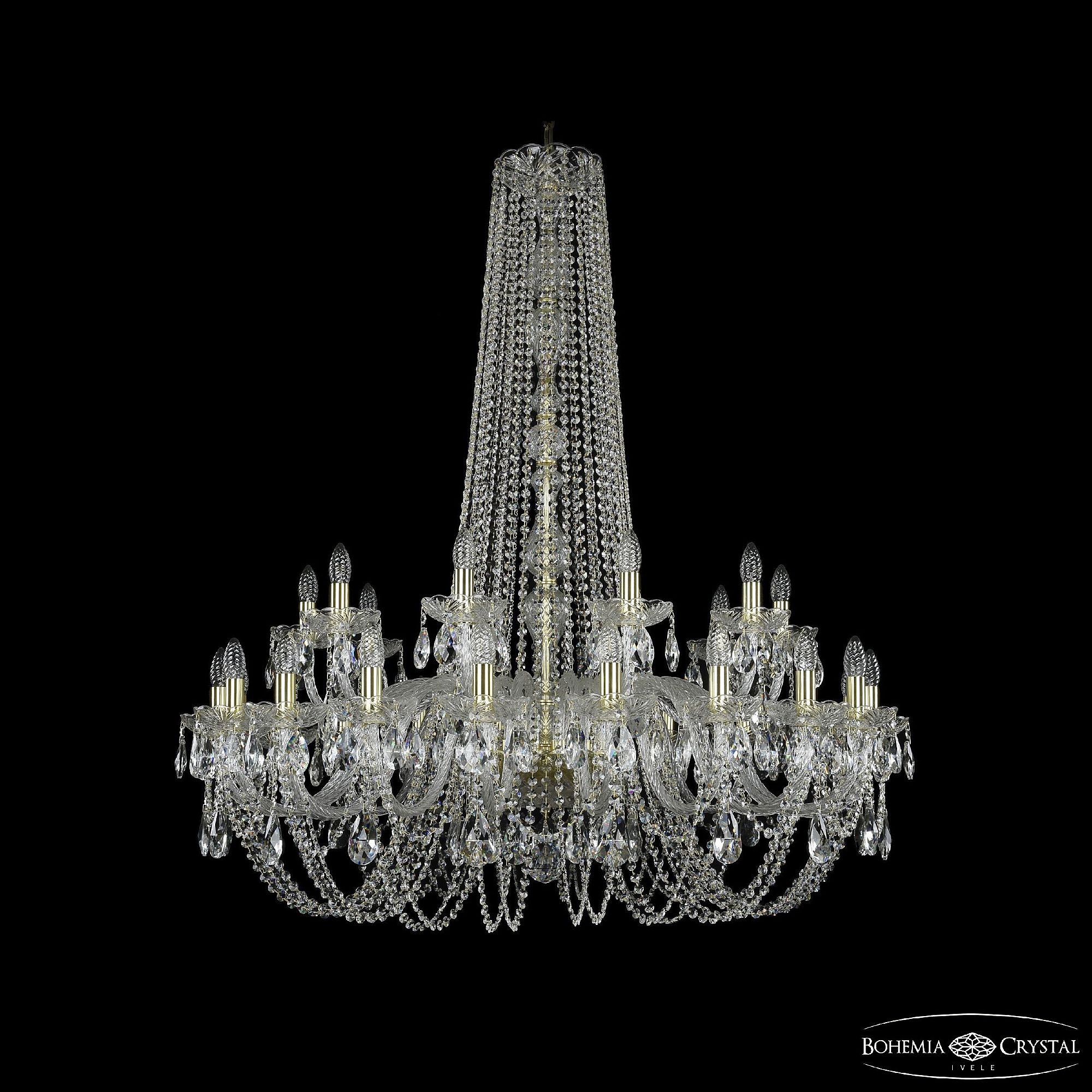 Подвесная хрустальная люстра 1402 Bohemia 1402/20+10/400/h-130 G