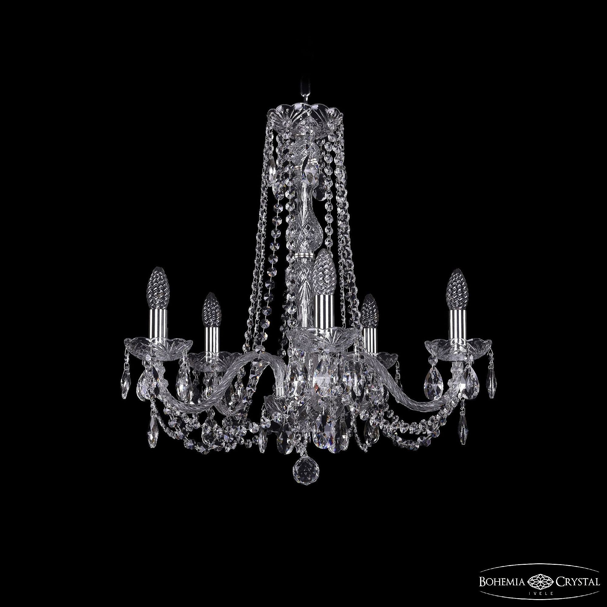 Подвесная хрустальная люстра 1402 Bohemia 1402/5/195/h-58 Ni