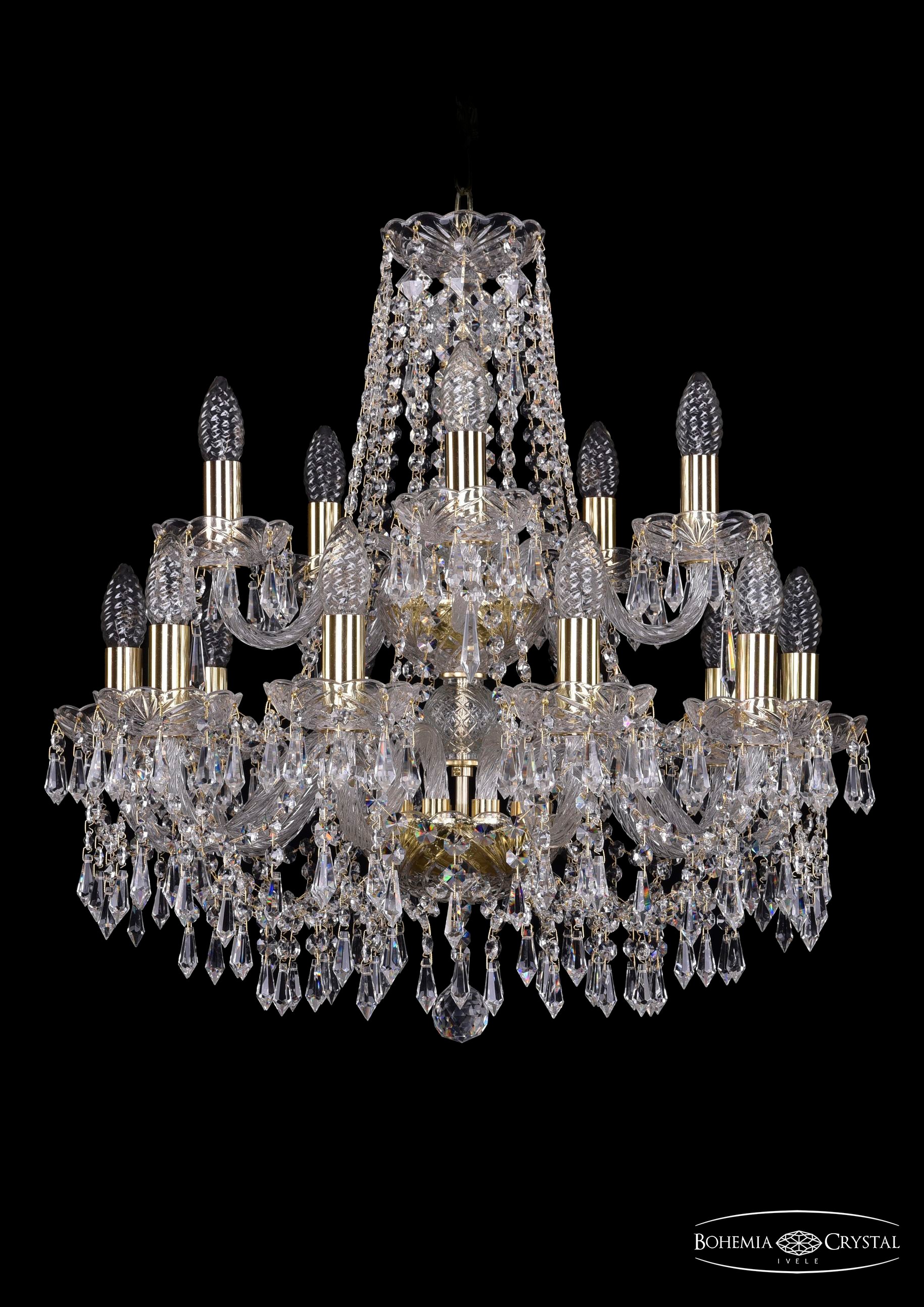 Подвесная хрустальная люстра 1403 Bohemia 1403/10+5/195/2d G