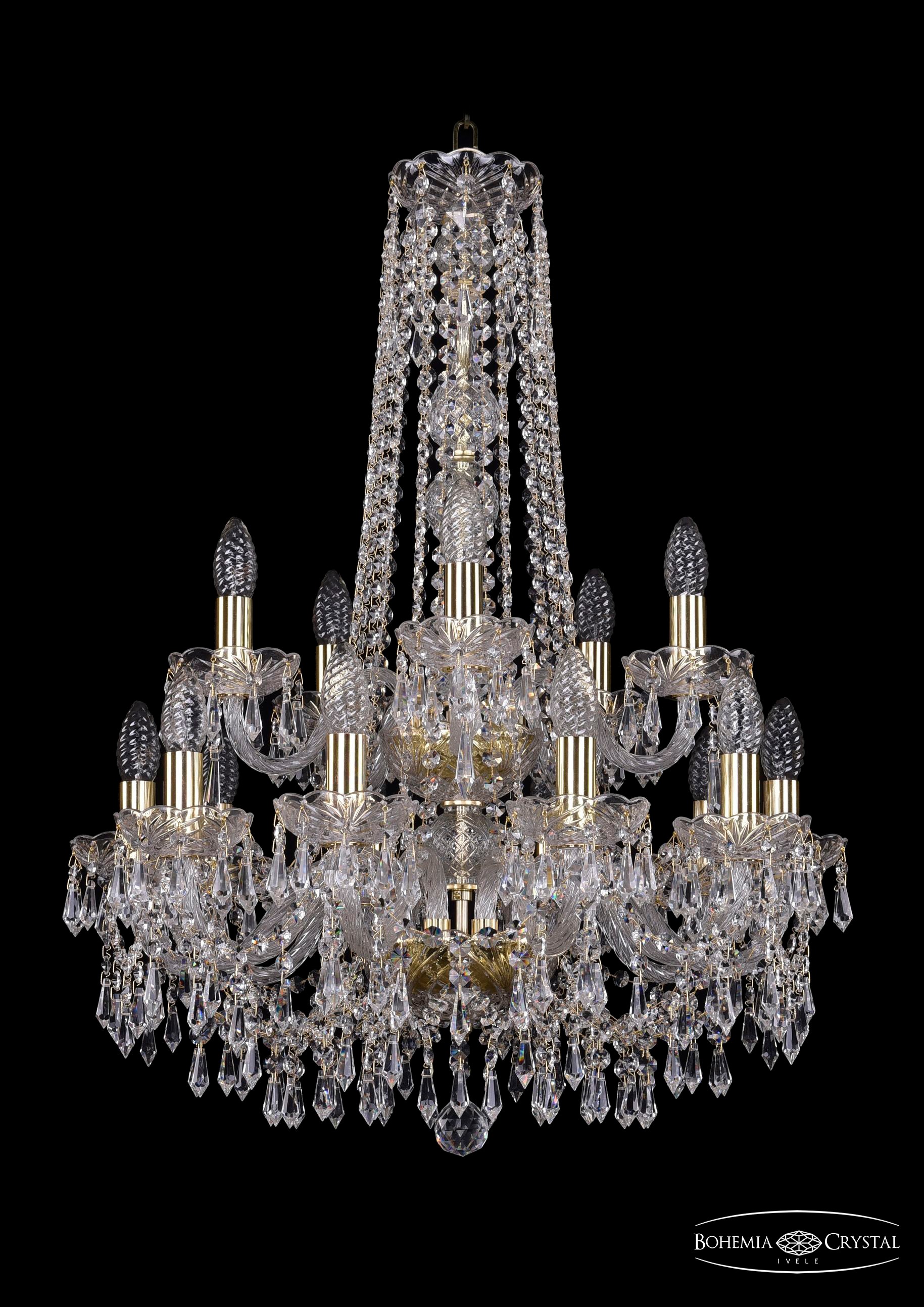 Подвесная хрустальная люстра 1403 Bohemia 1403/10+5/195/h-77/2d G
