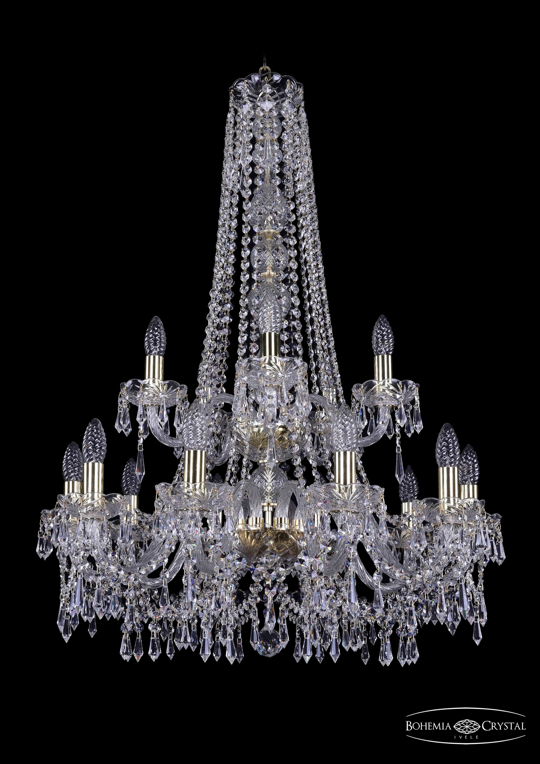Подвесная хрустальная люстра 1403 Bohemia 1403/10+5/240/h-92/2d G