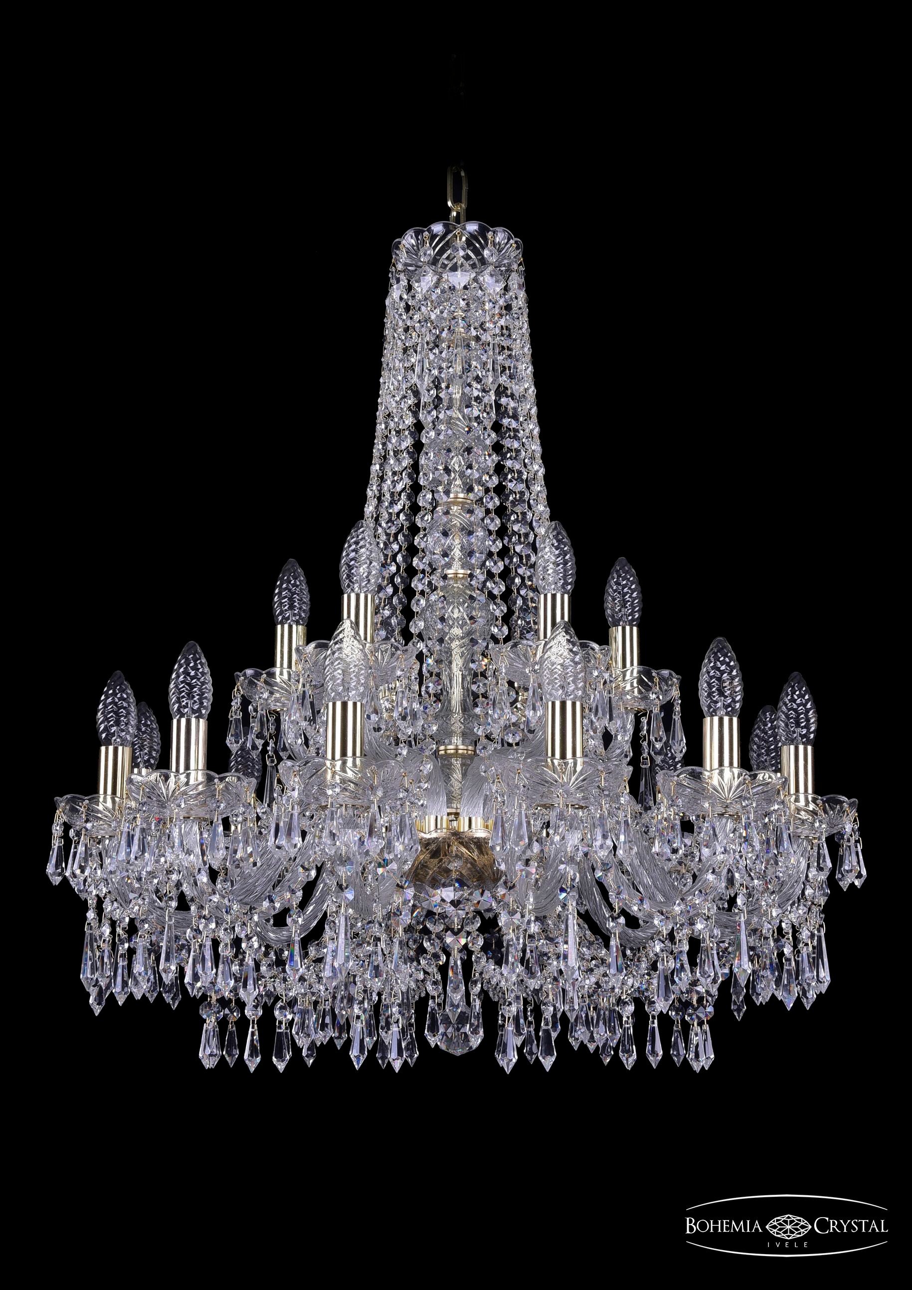 Подвесная хрустальная люстра 1403 Bohemia 1403/12+6/240/h-76 G