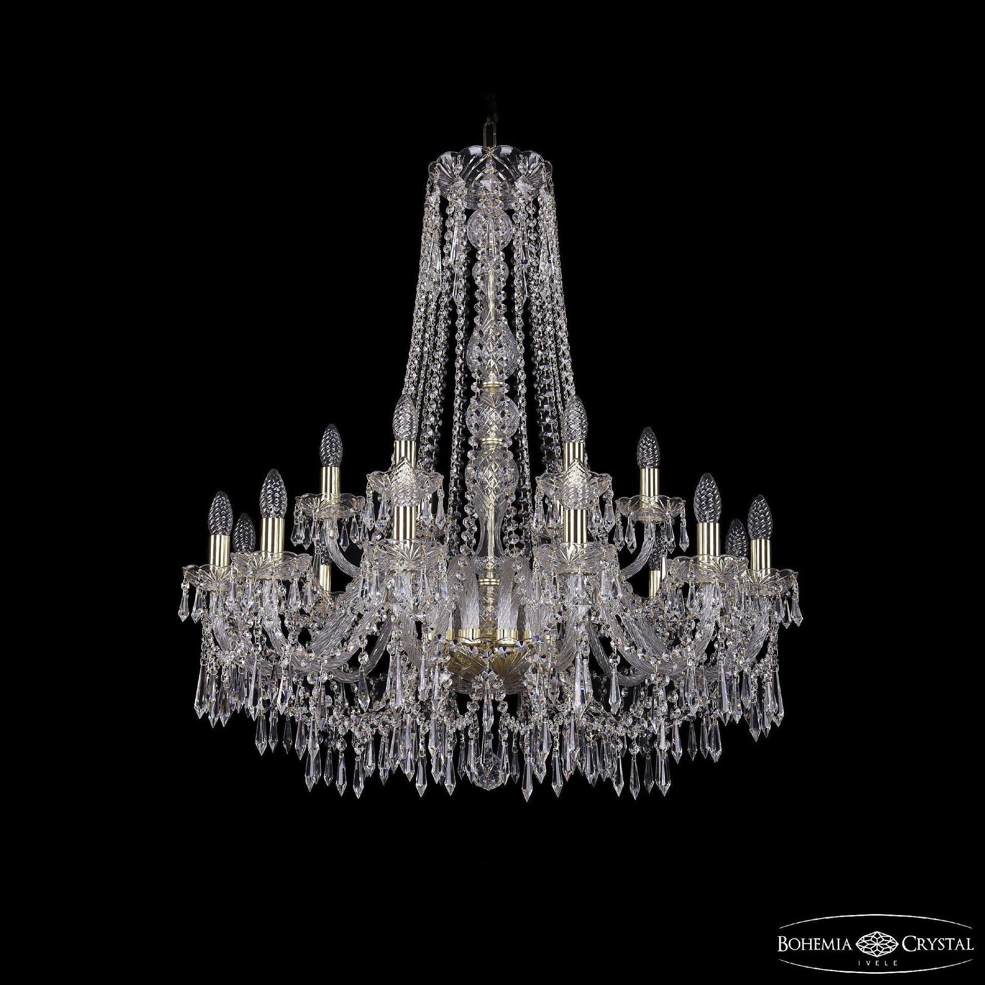 Подвесная хрустальная люстра 1403 Bohemia 1403/12+6/300/h-95 G