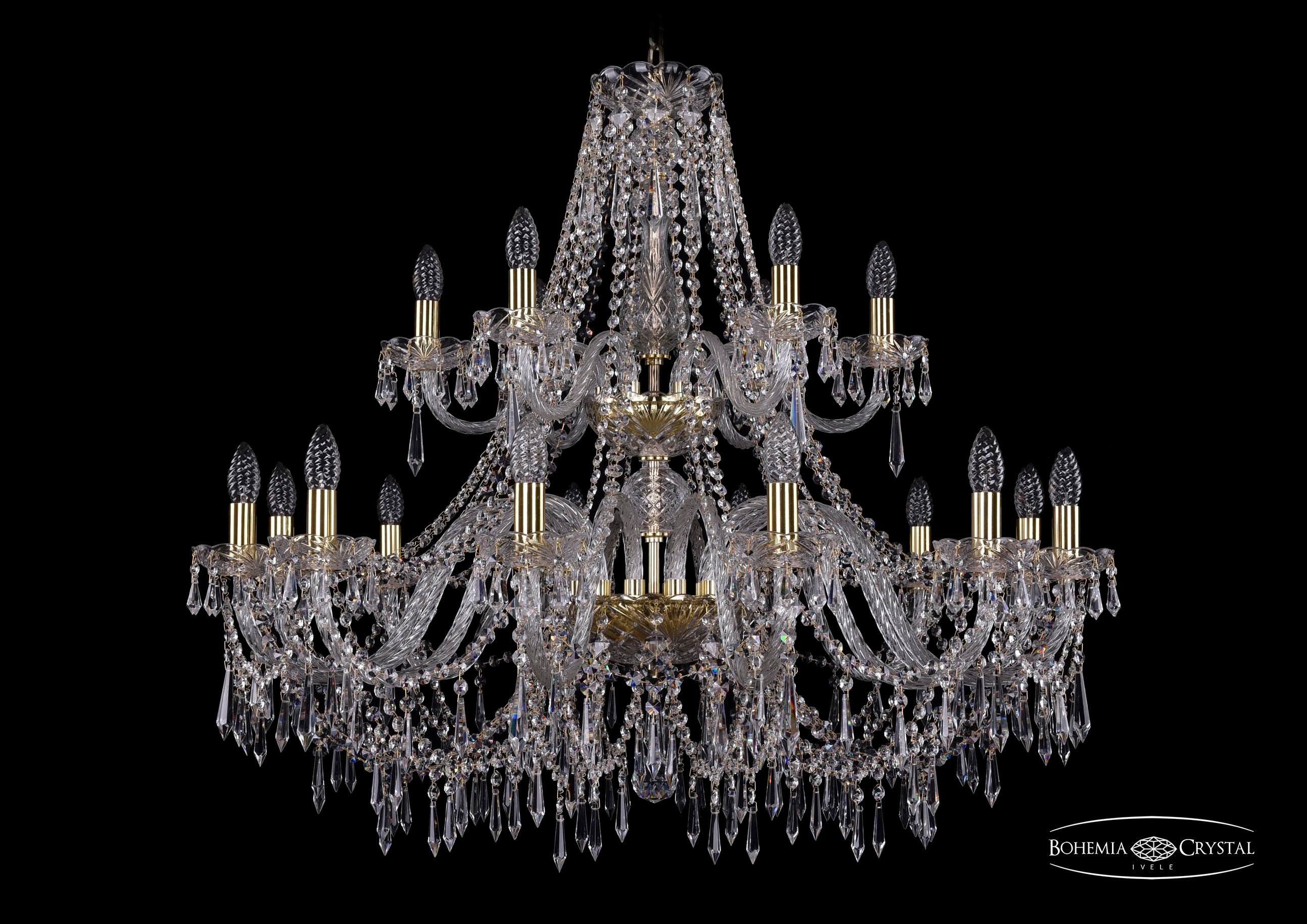 Подвесная хрустальная люстра 1403 Bohemia 1403/12+6/360/2d G