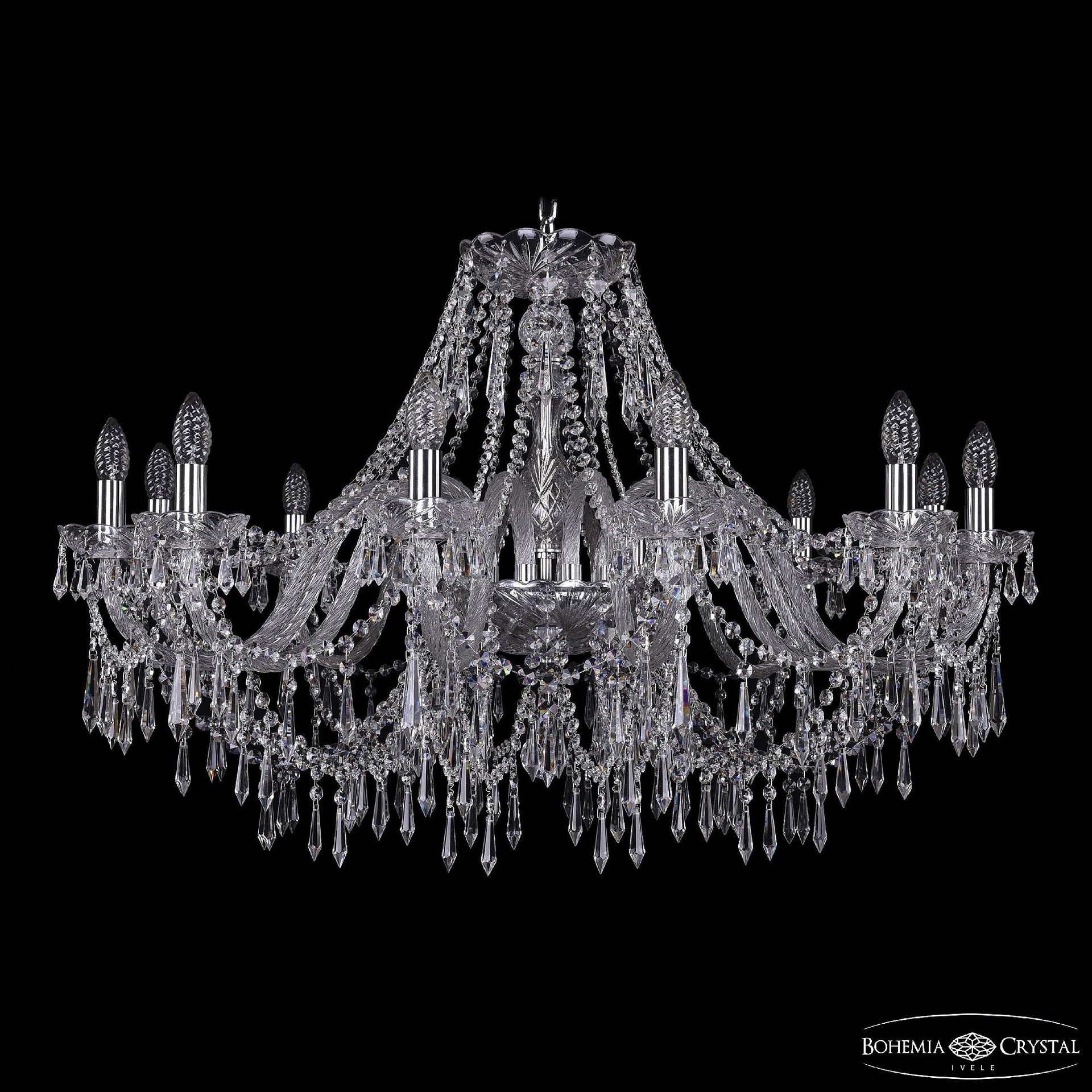 Подвесная хрустальная люстра 1403 Bohemia 1403/12/360 Ni