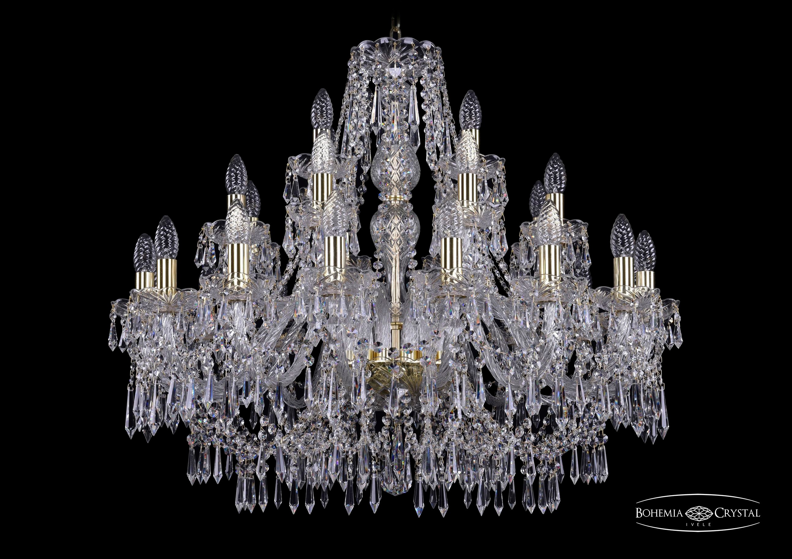 Подвесная хрустальная люстра 1403 Bohemia 1403/16+8+4/300 G
